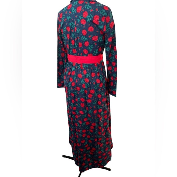 TRISH SCULLY romantic, NAVY ROSE FLORAL MAXI cotton SIZE 10 - Picture 3 of 9